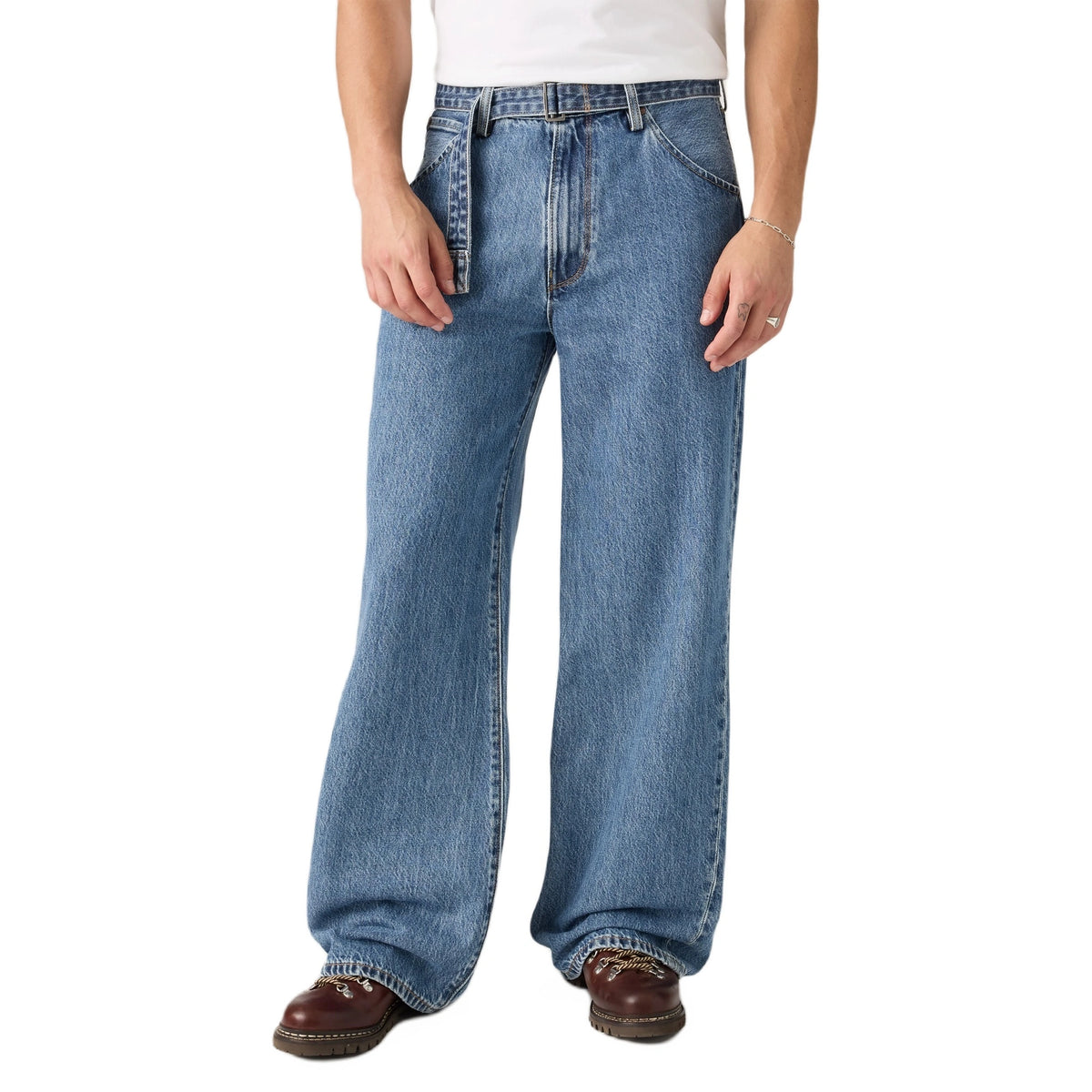 Twisted Baggy Wide Leg Men'S Jeans