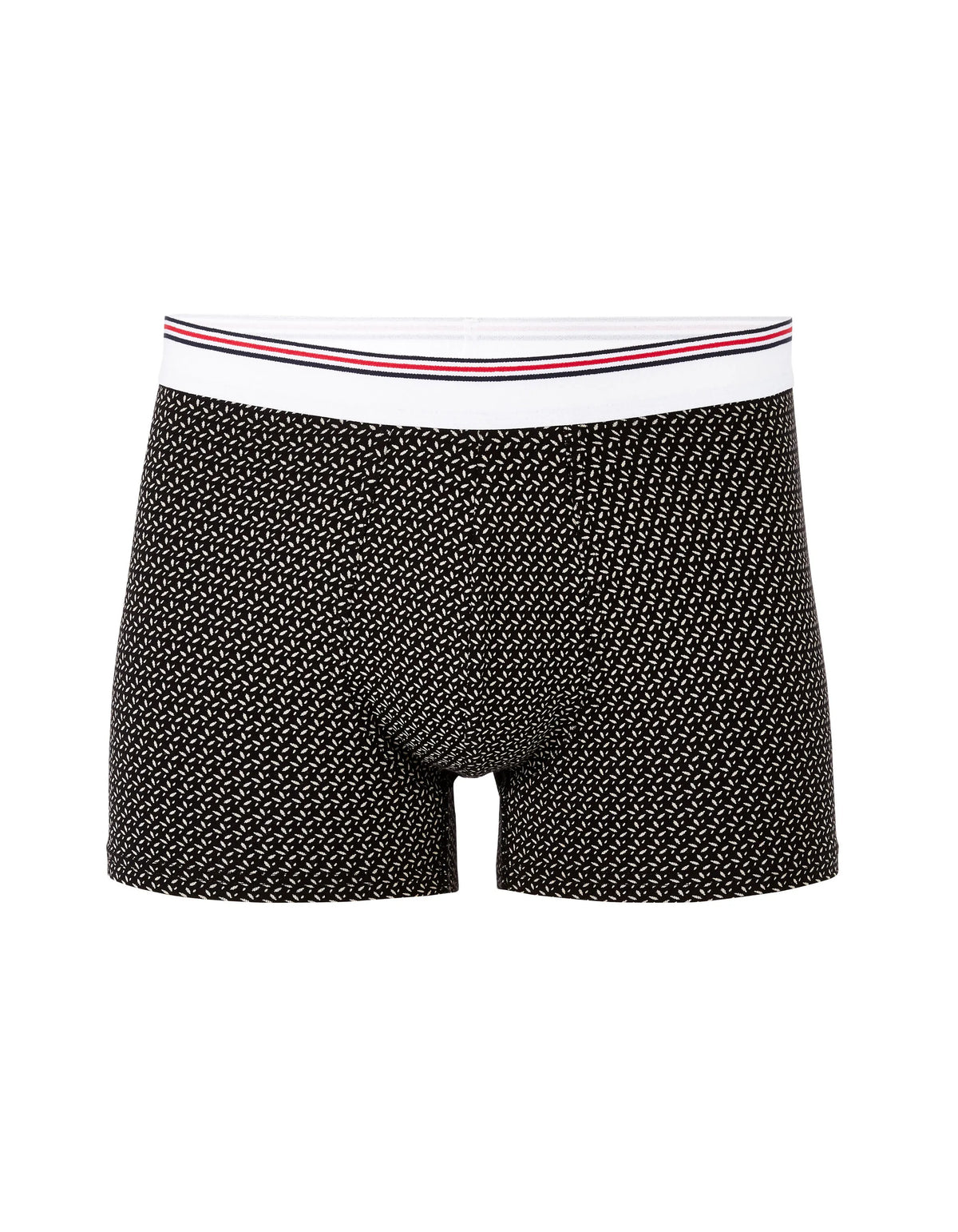 Printed Stretch Cotton Boxer Shorts - Black