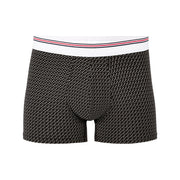 Printed Stretch Cotton Boxer Shorts - Black