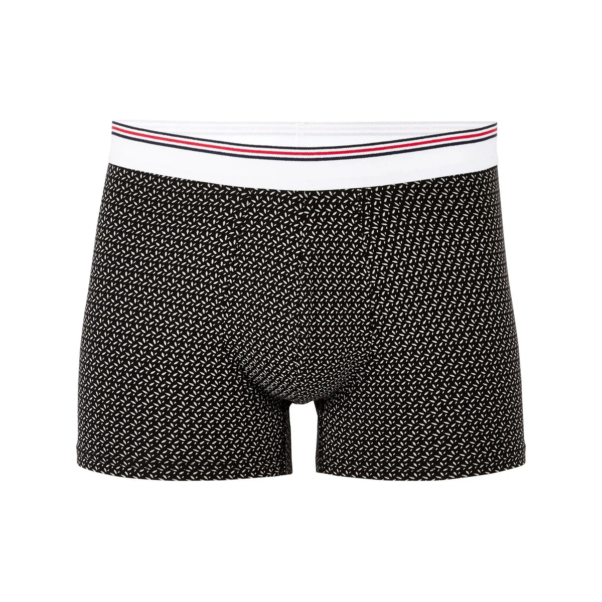 Printed Stretch Cotton Boxer Shorts - Black