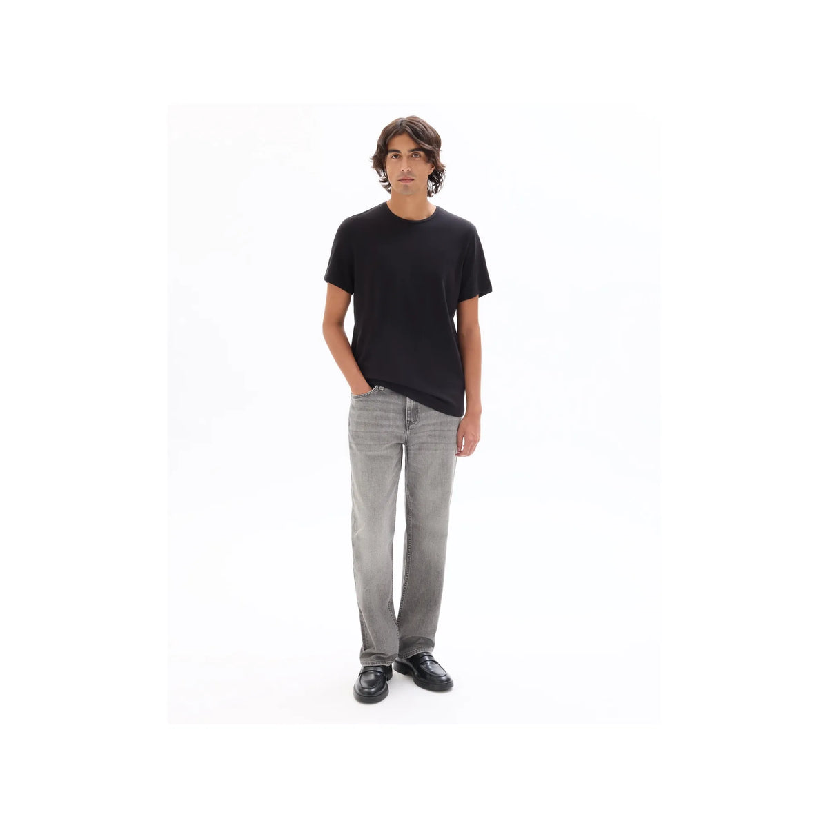 Slim Round-Neck T-Shirt In Stretch Cotton