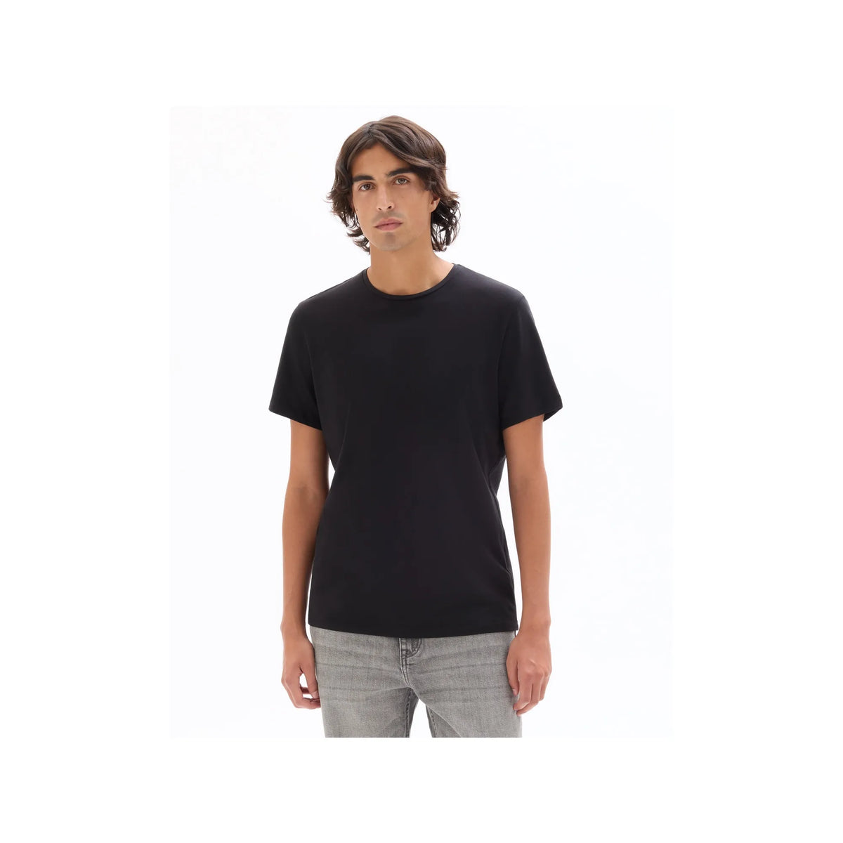 Slim Round-Neck T-Shirt In Stretch Cotton