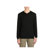 100% Merino Wool V-Neck Sweater - Black