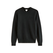 100% cotton crew neck sweater - black