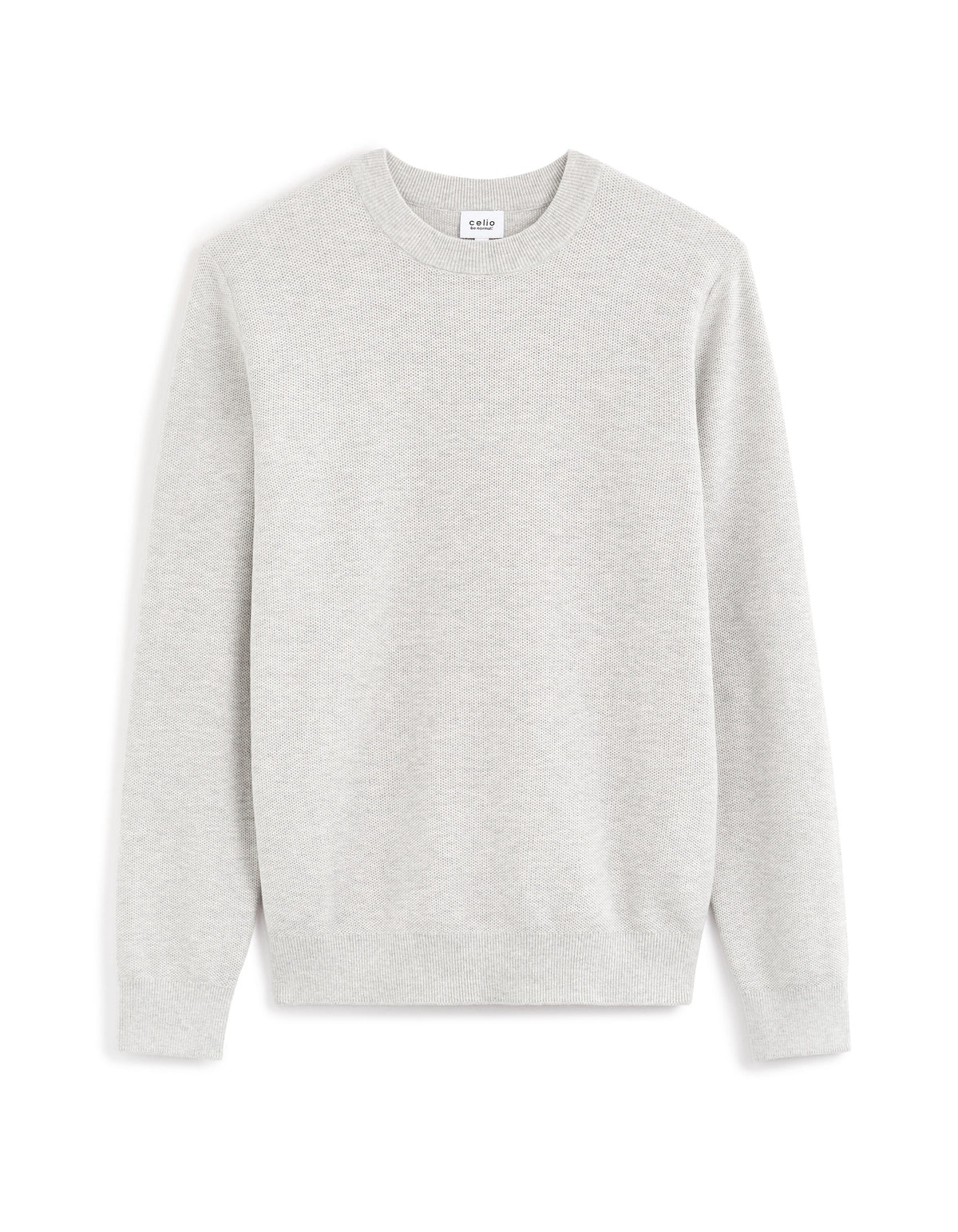 100% cotton crew neck sweater - medium grey