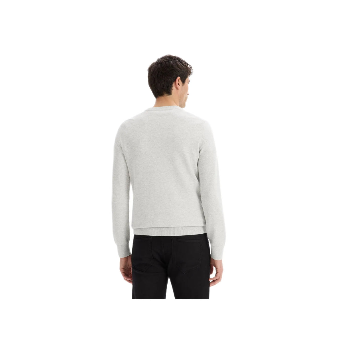 100% cotton crew neck sweater - medium grey