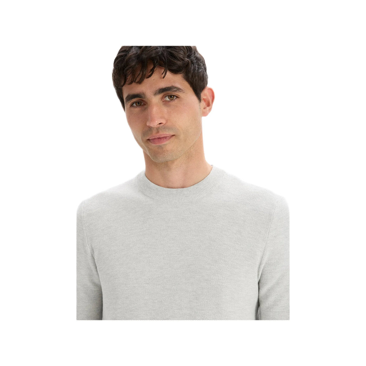 100% cotton crew neck sweater - medium grey