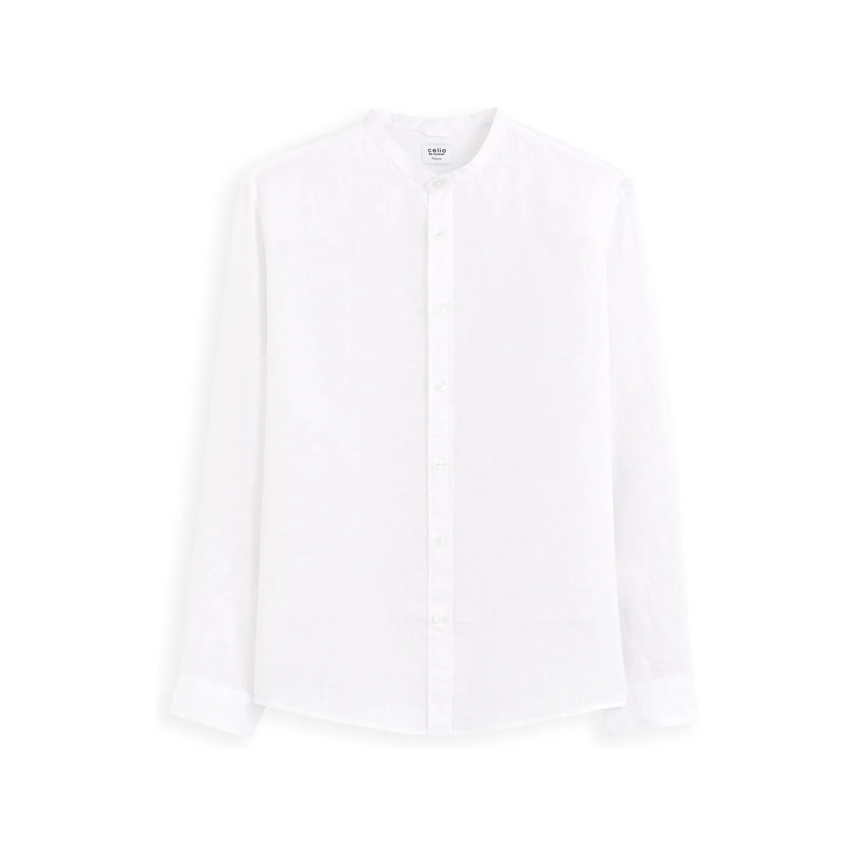 Regular Shirt With Mandarin Collar, 100% Linen