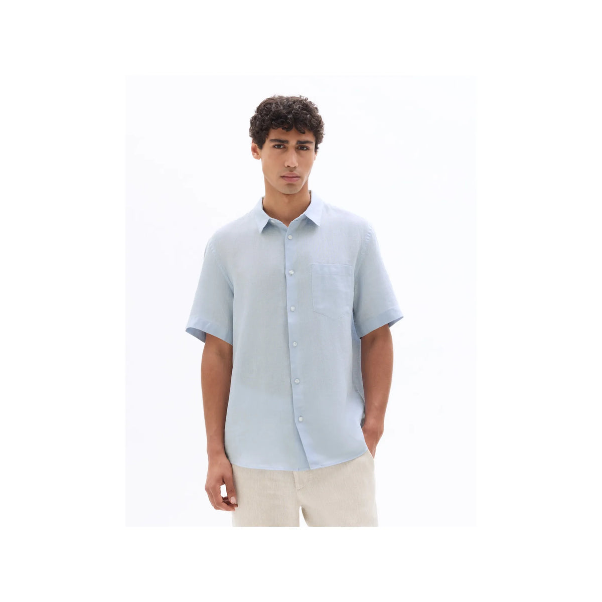 100% Linen Regular Fit Short-Sleeved Shirt