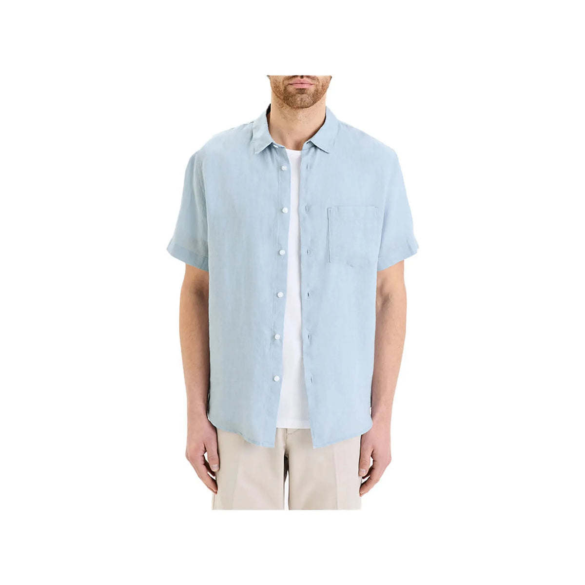 100% Linen Regular Fit Short-Sleeved Shirt