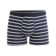 Printed Stretch Cotton Boxer Shorts - Navy