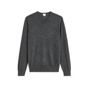 100% Merino Wool V-Neck Sweater - Anthracite