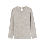 Henley Collar Mixed Sweater