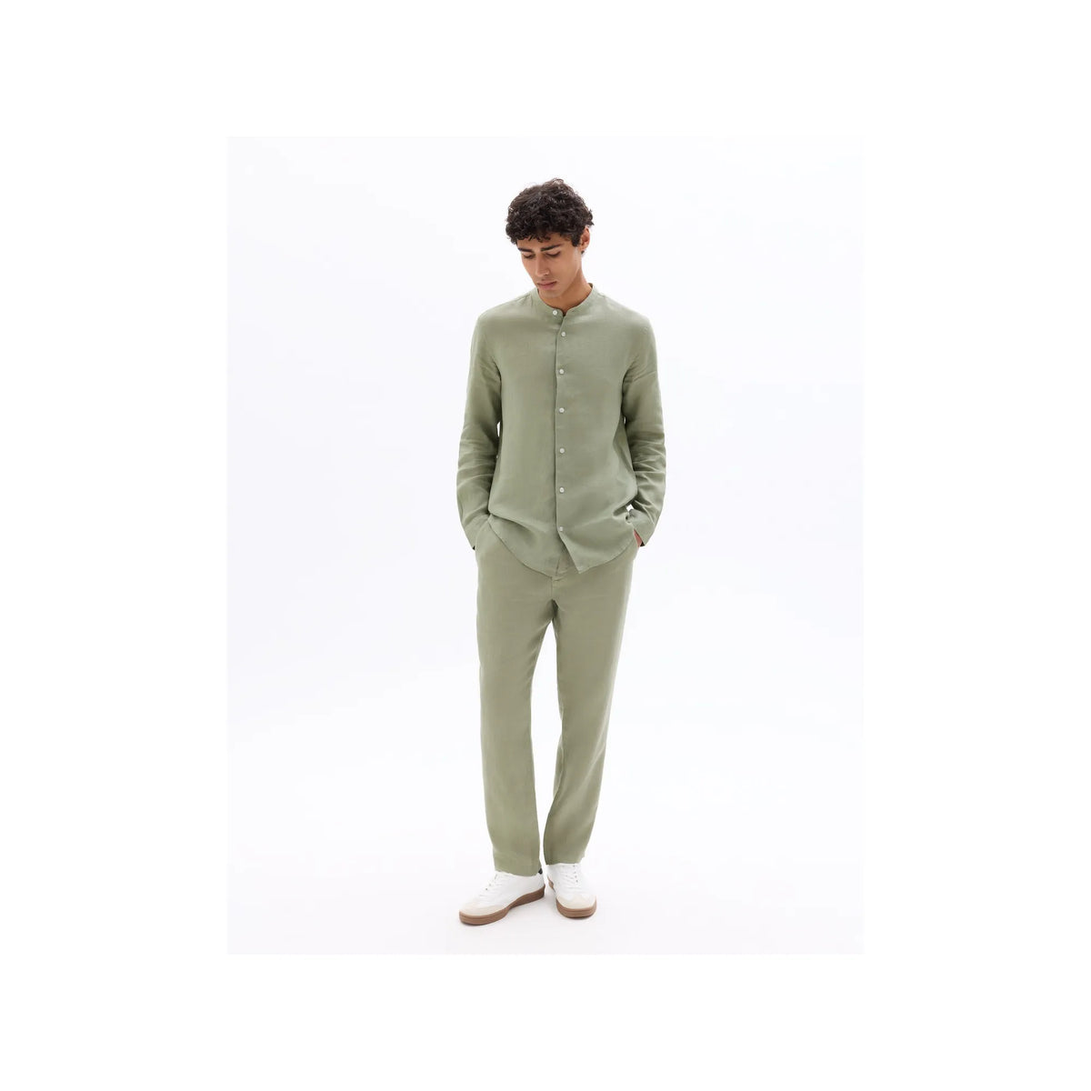 Straight-Leg Trousers, 100% Linen