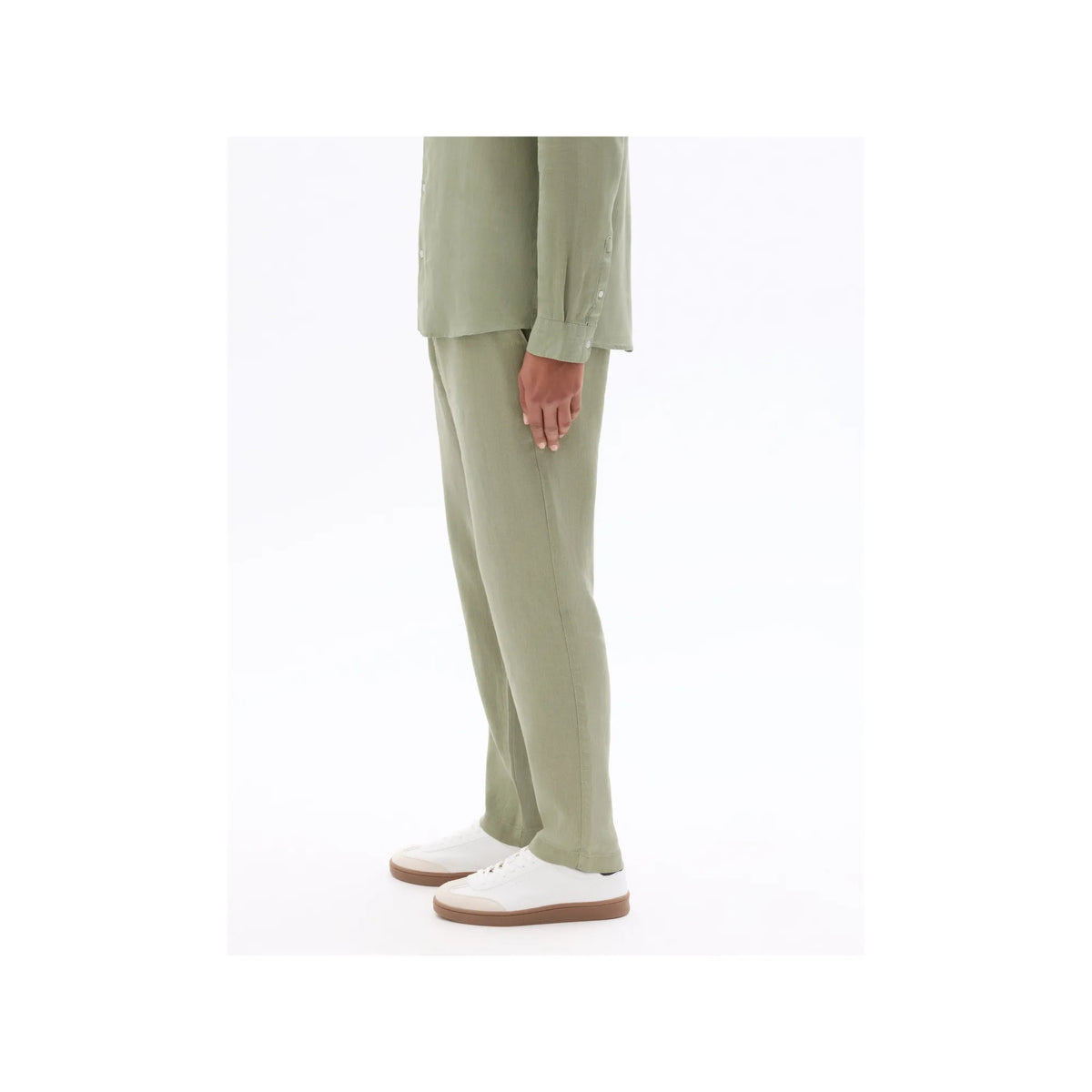 Straight-Leg Trousers, 100% Linen