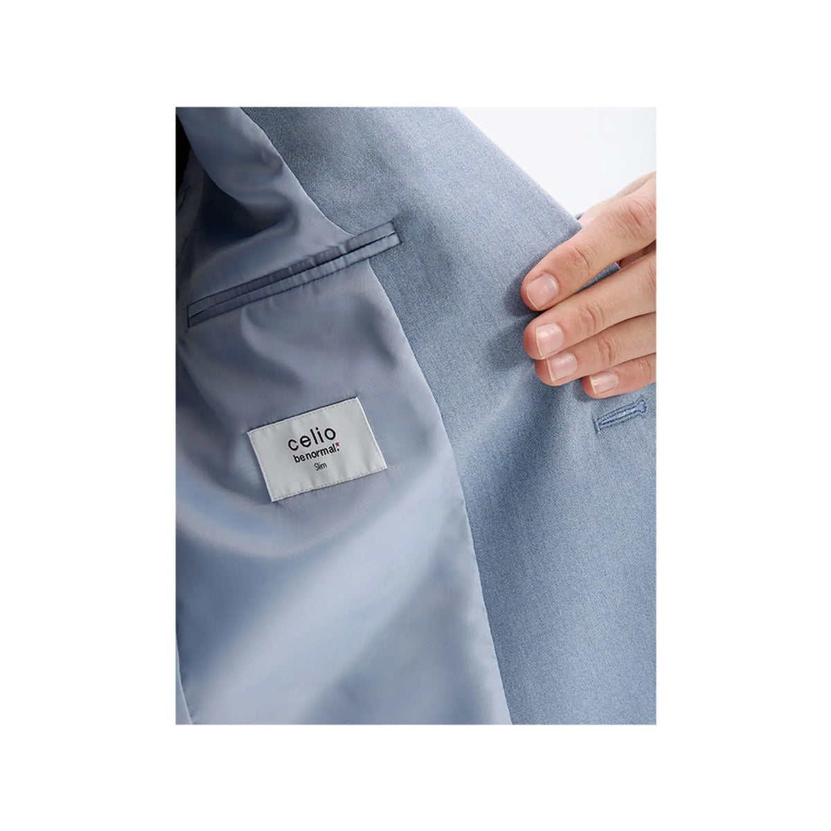 سترة بدلة ضيقة وقابلة للتمدد - شامبراي
