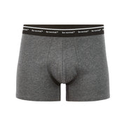 Stretch Cotton Boxer Shorts With Contrasting Waistband - Anthracite