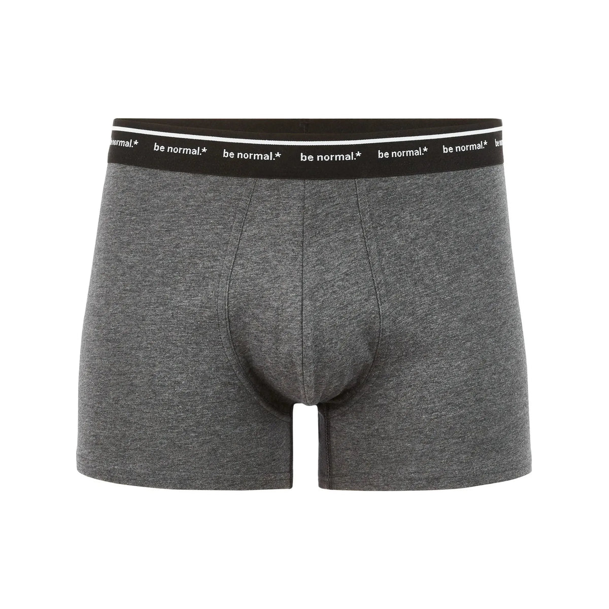 Stretch Cotton Boxer Shorts With Contrasting Waistband - Anthracite