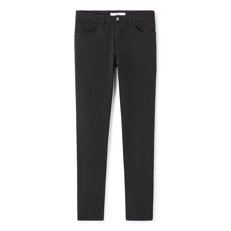 100% Stretch Cotton Slim Pants - Black