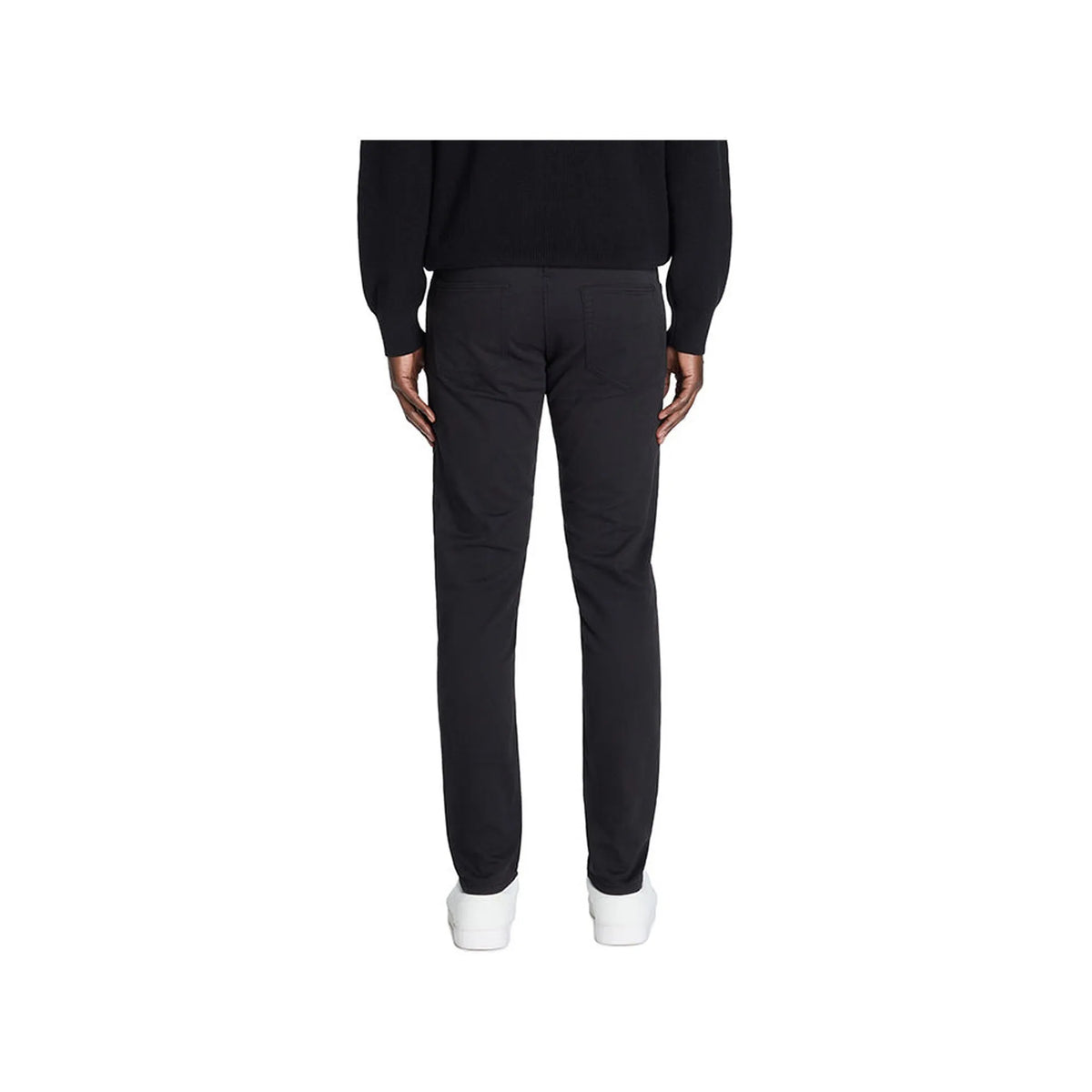100% Stretch Cotton Slim Pants - Black