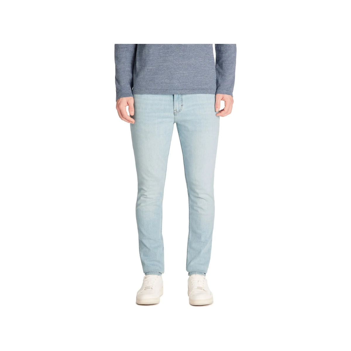 Stretch Cotton Skinny Jeans - Light Blue