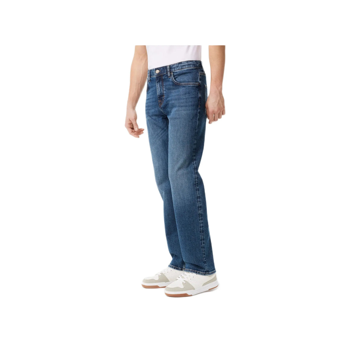 C.5 Regular Stretch Cotton Jeans, 3 Lengths - Stone Blue