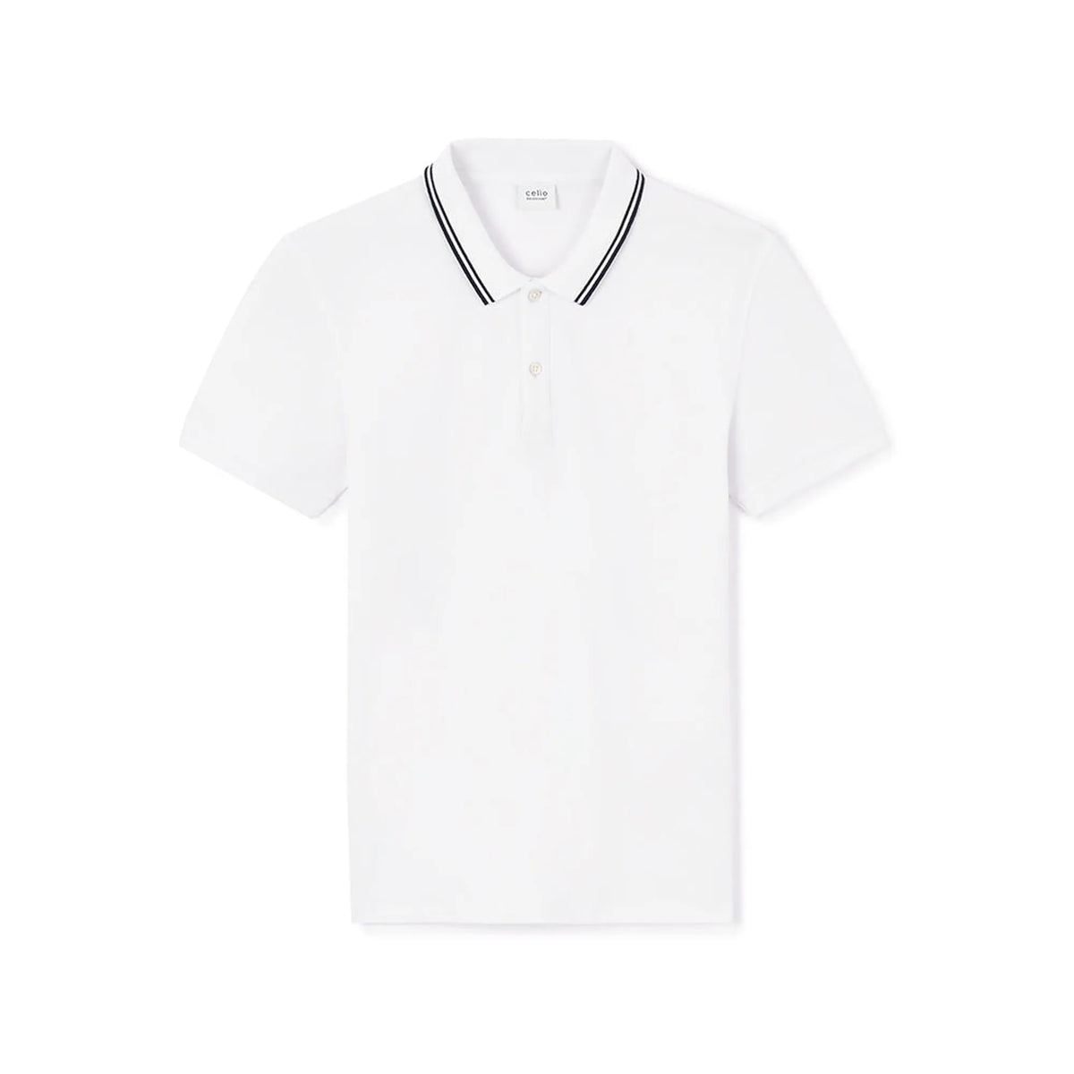 Slim Stretch Cotton Polo Shirt - White