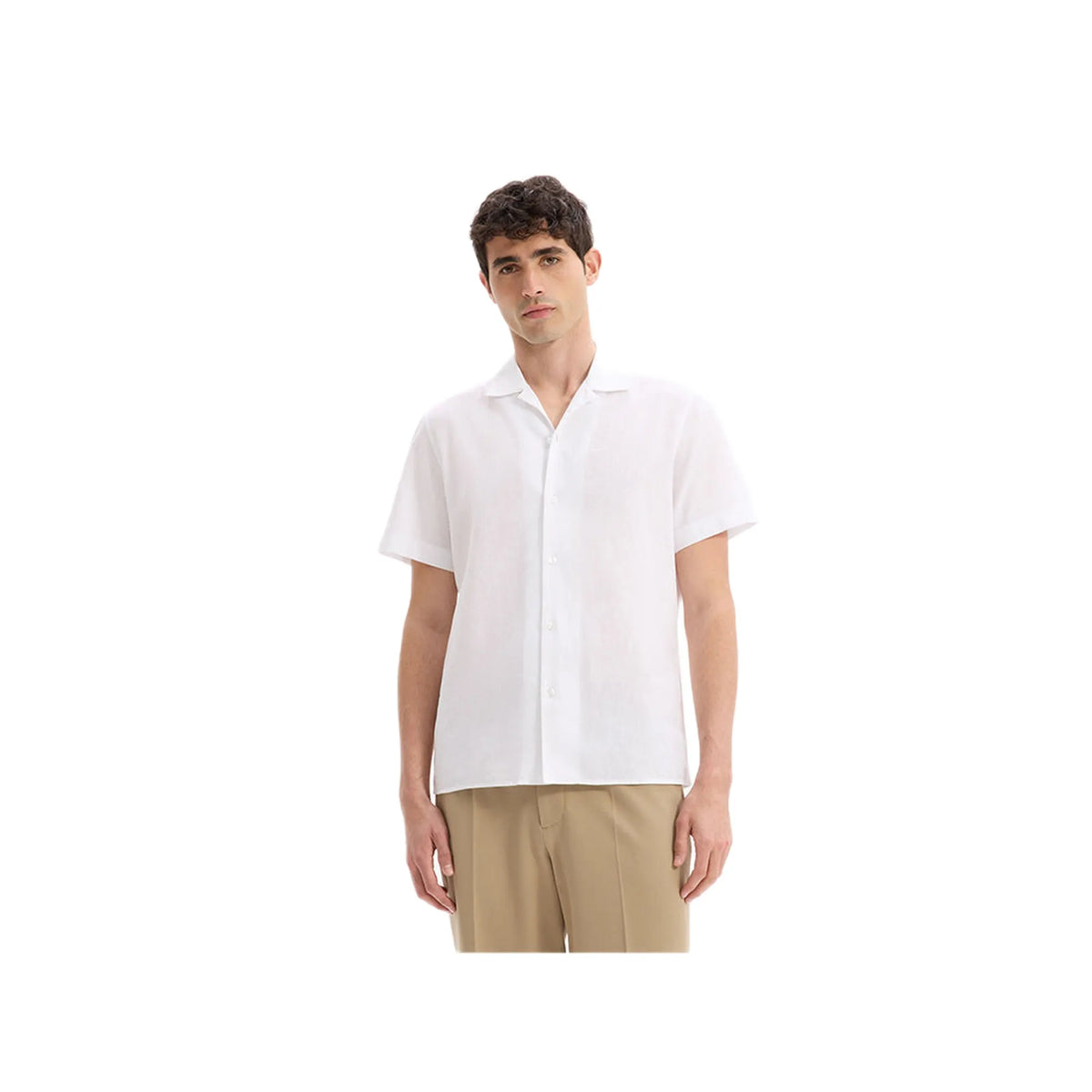 Regular Linen And Cotton Shirt - White