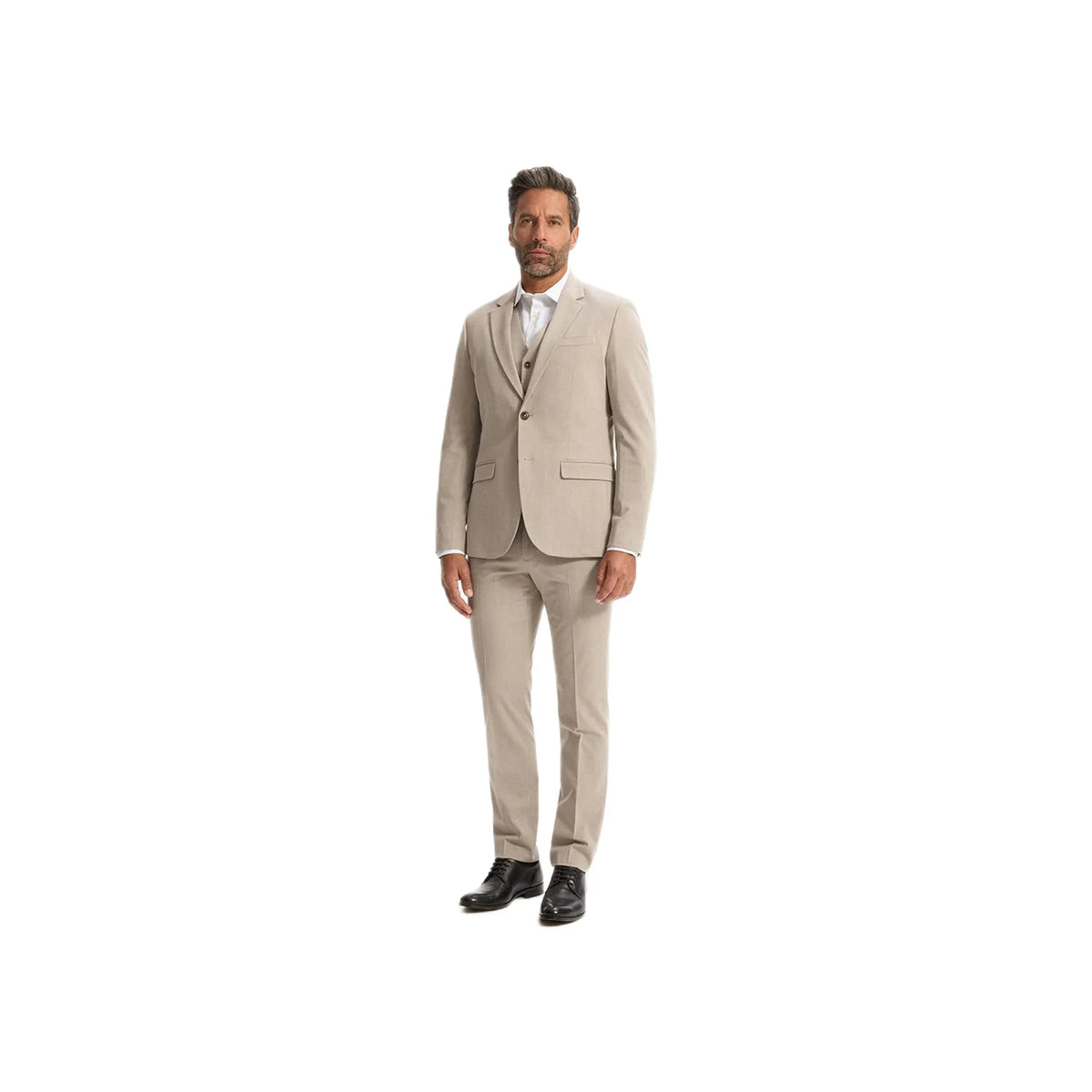Slim Stretch Suit Pants - Beige