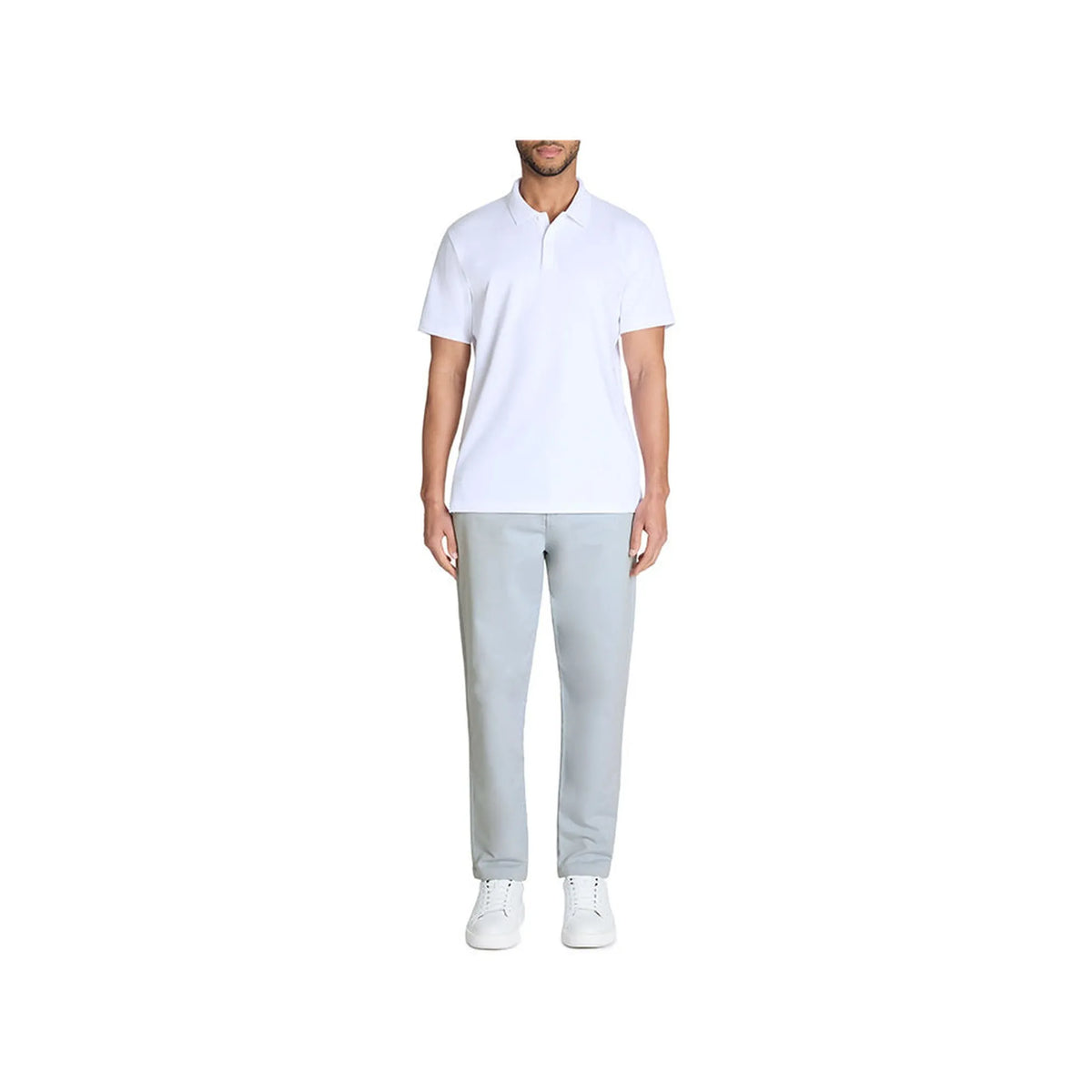 100% Stretch Cotton Slim Chinos - Light Blue