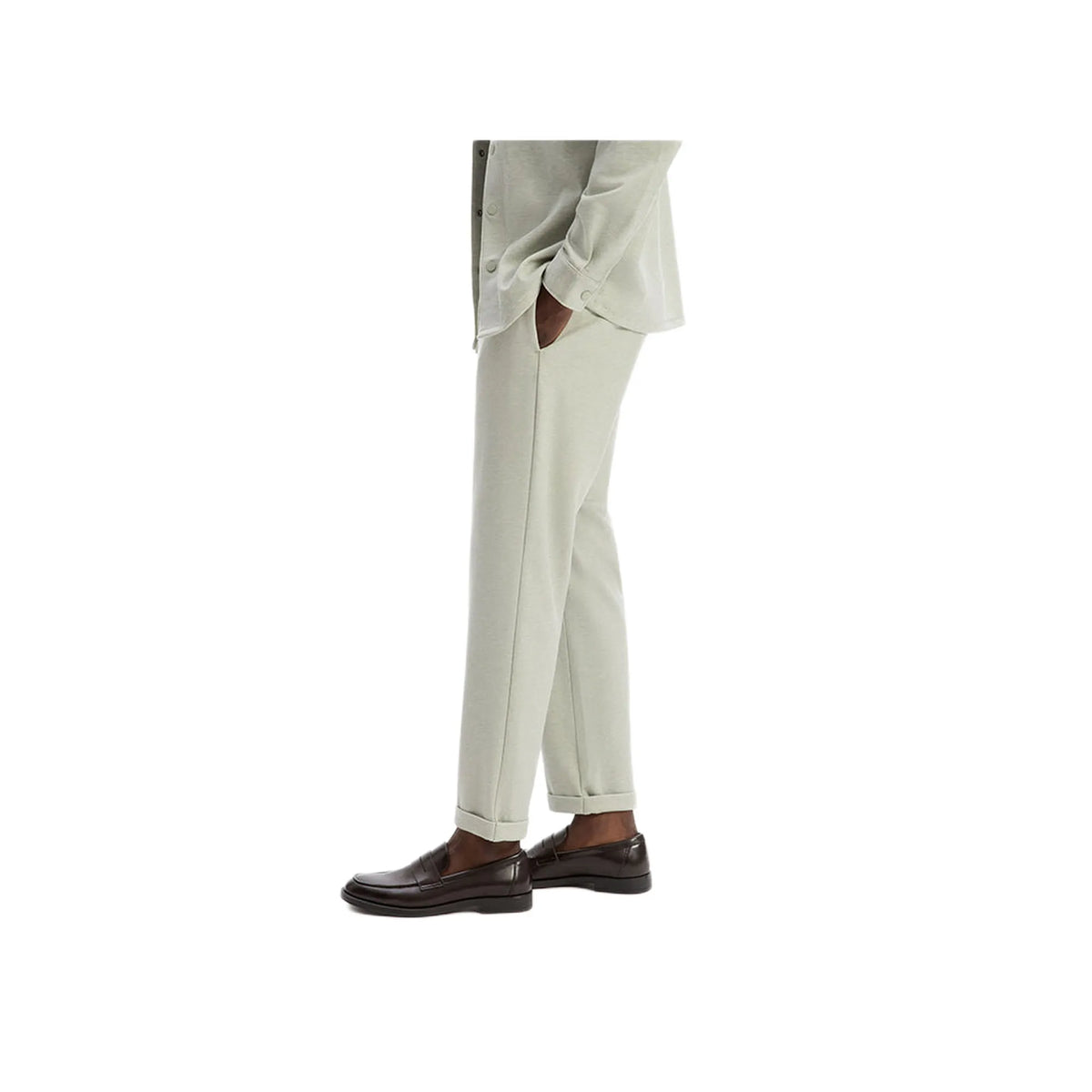 Slim Stretch Cotton Pants - Green