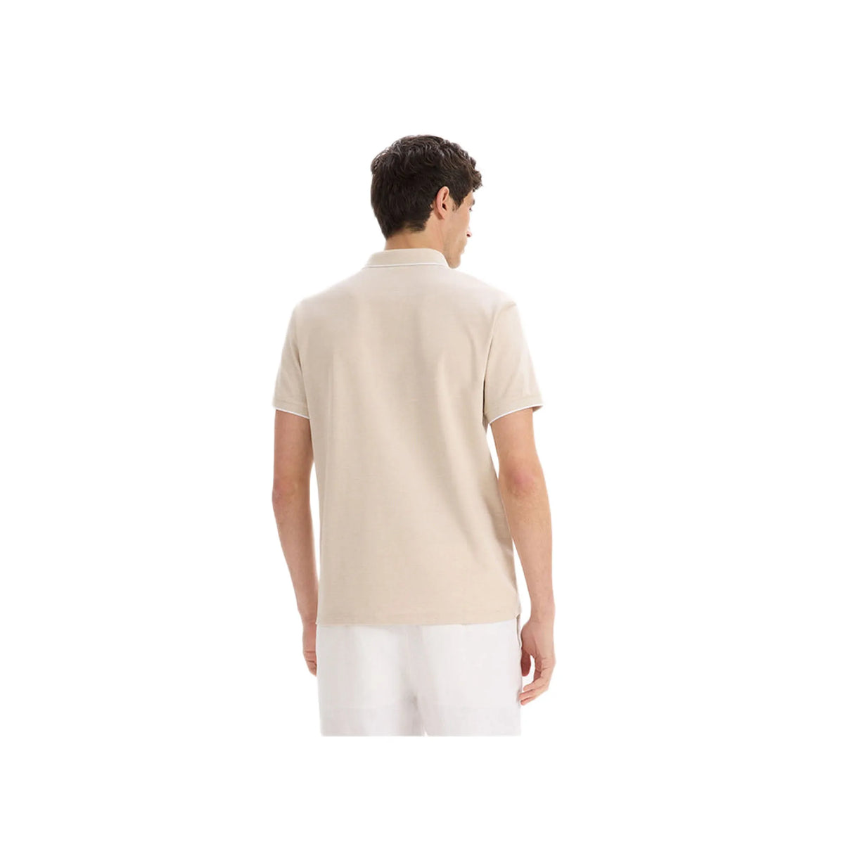 Regular Cotton Blend Polo Shirt - Beige