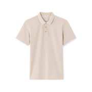 Regular Cotton Blend Polo Shirt - Beige
