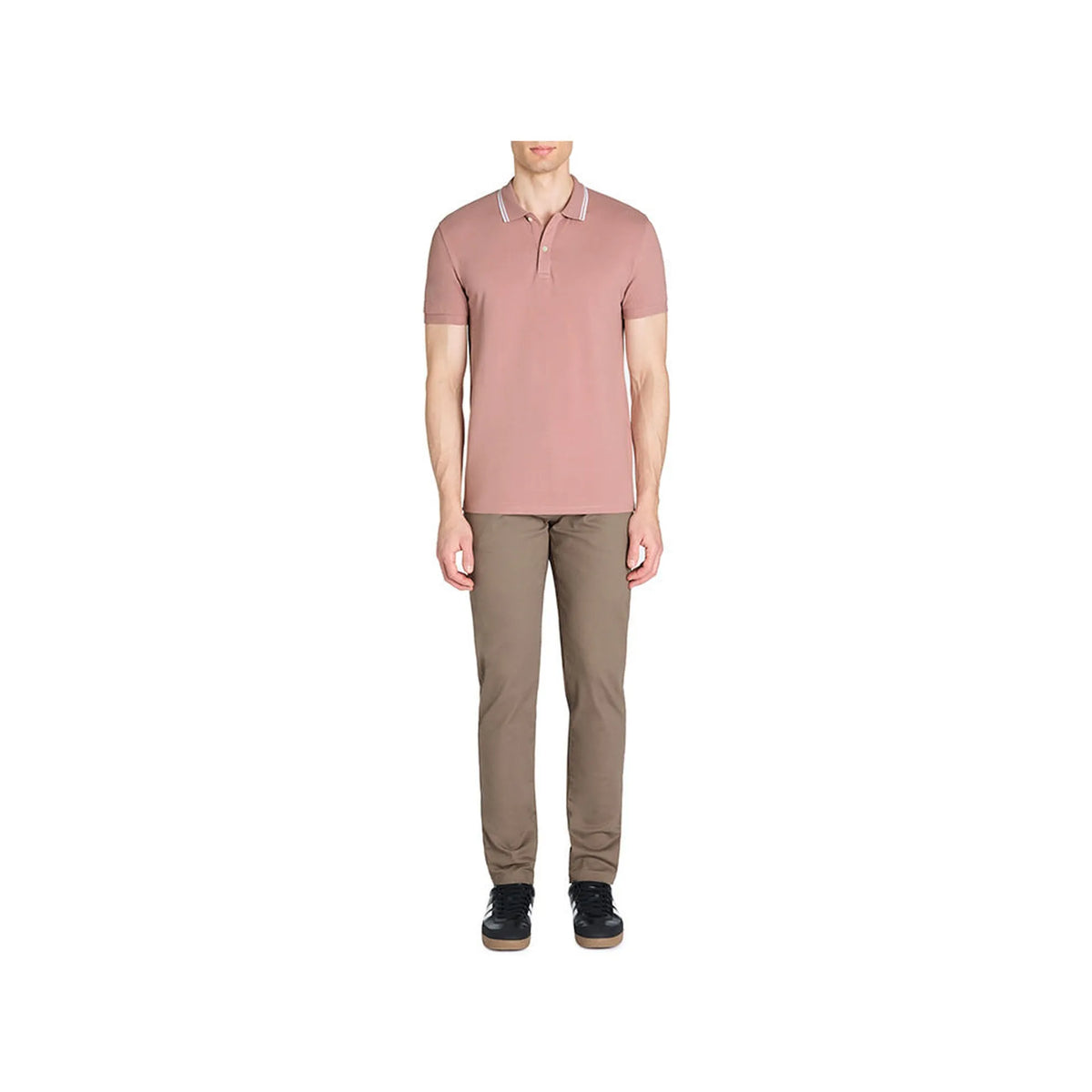 Slim Stretch Cotton Polo Shirt - Pink