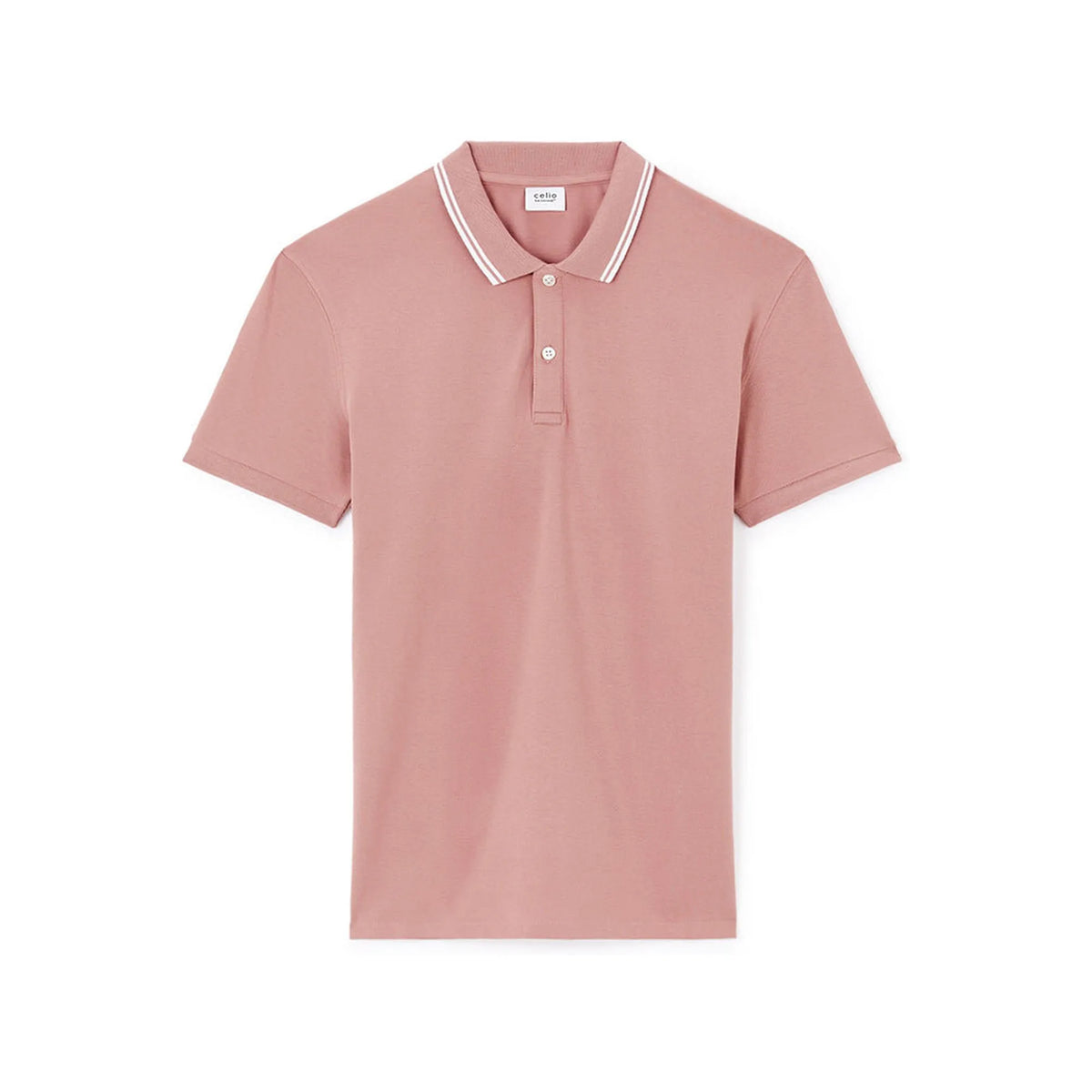 Slim Stretch Cotton Polo Shirt - Pink