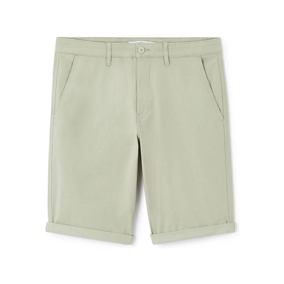 Stretch Cotton Bermuda Shorts - Khaki