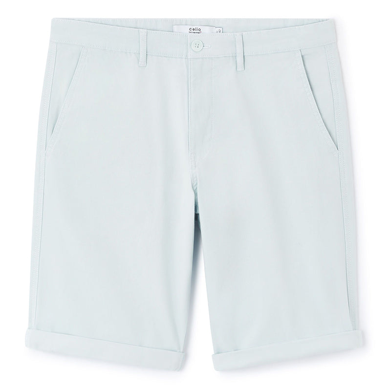 Stretch Cotton Chino Bermuda Shorts - Light Blue