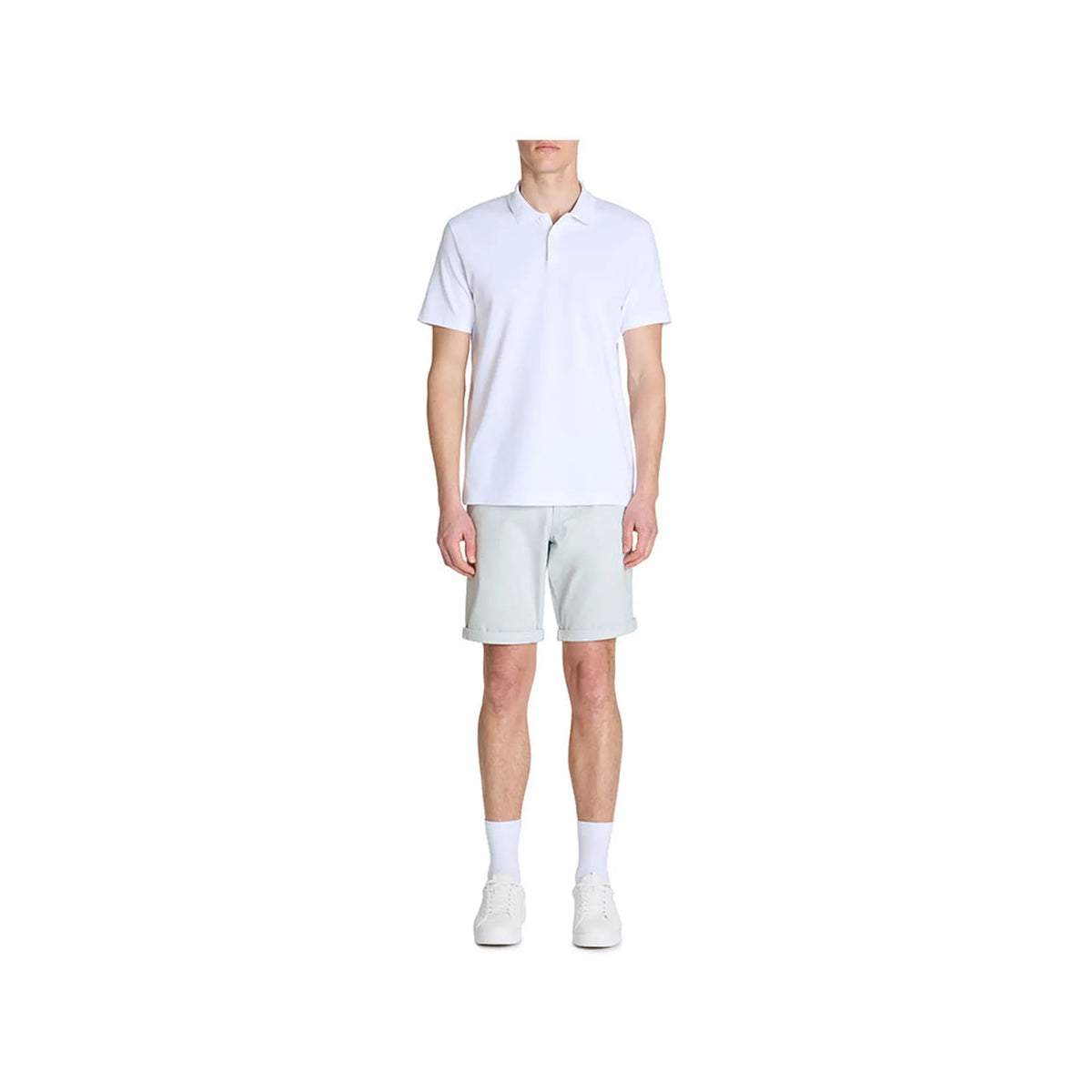 Stretch Cotton Chino Bermuda Shorts - Light Blue