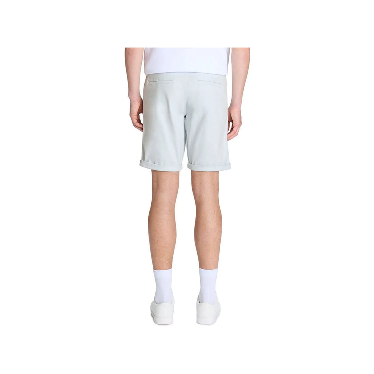 Stretch Cotton Chino Bermuda Shorts - Light Blue