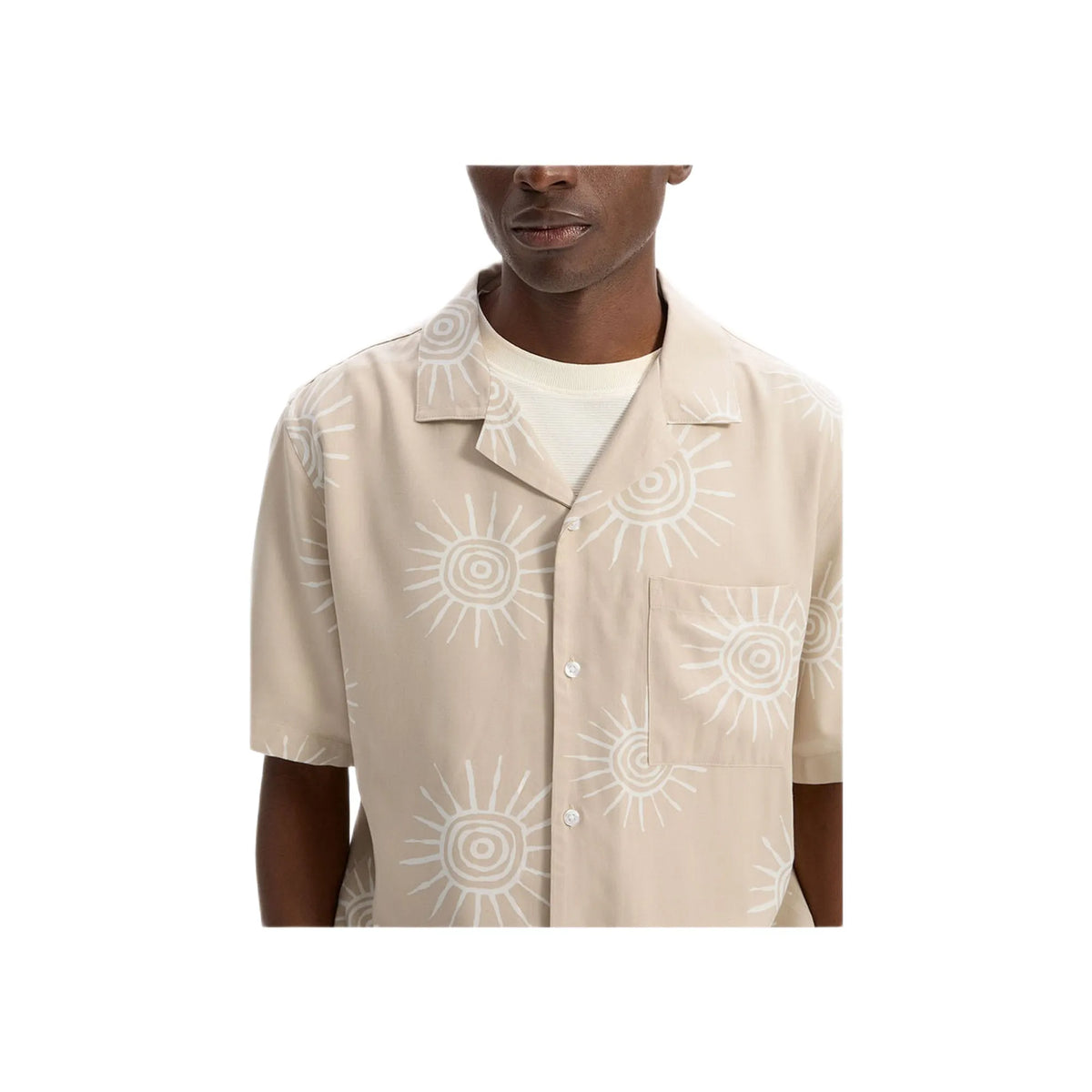 Sun Print Shirt 100% Viscose - Beige