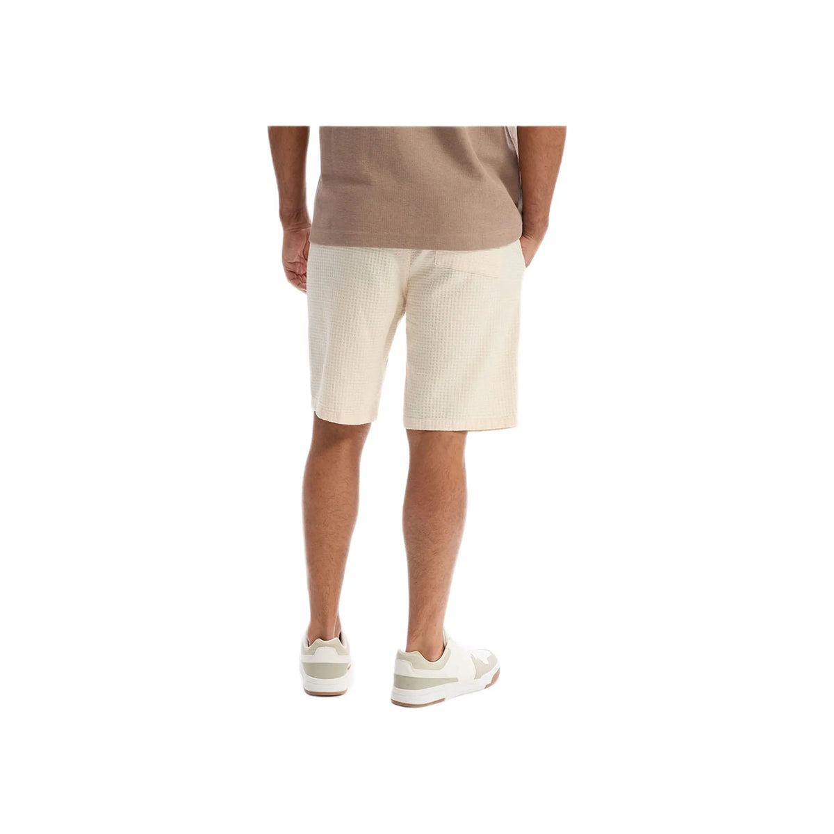 100% Cotton Bermuda Shorts - Beige
