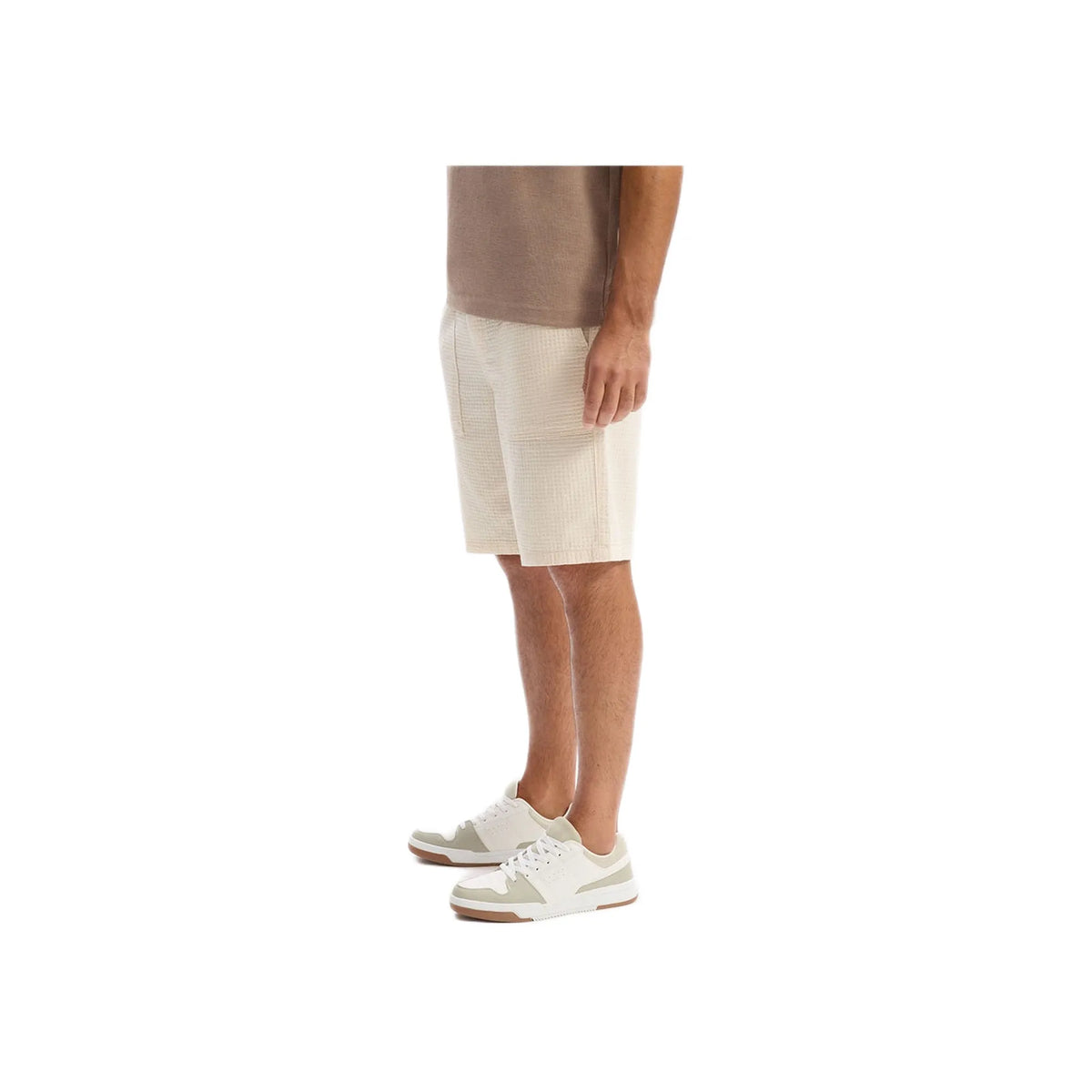 100% Cotton Bermuda Shorts - Beige