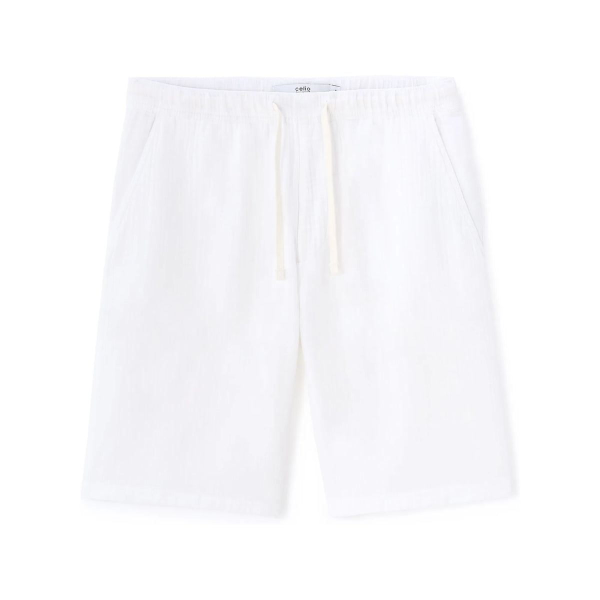 Bermuda shorts 100% cotton gauze - white