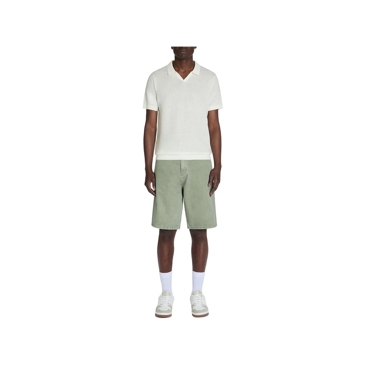 Slim-Fit 100% Cotton Knit Polo Shirt - Beige