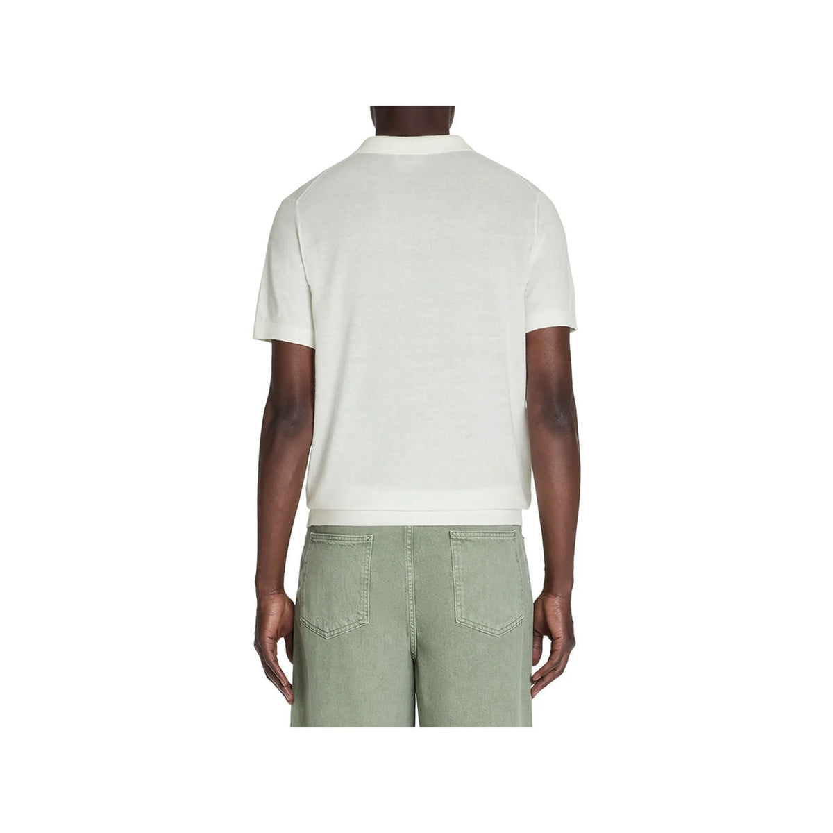 Slim-Fit 100% Cotton Knit Polo Shirt - Beige