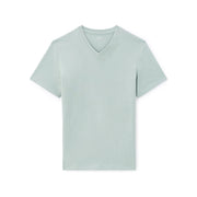 T-Shirt Straight Col V 100% Coton - Light Green