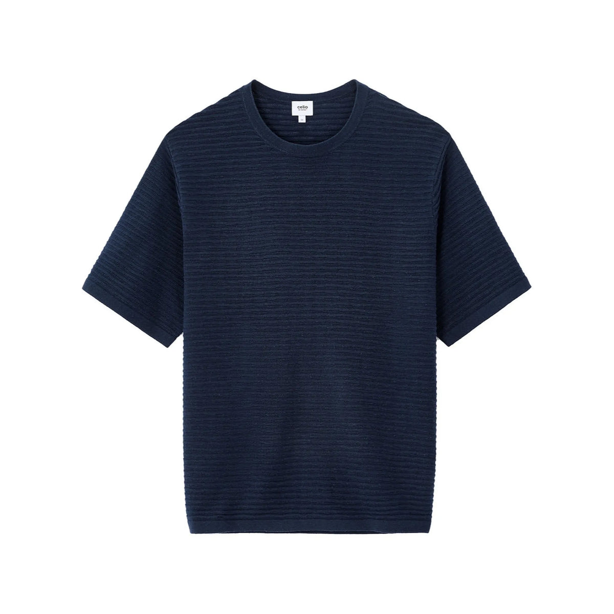 Boxy Crew Neck Openwork Knit T-Shirt