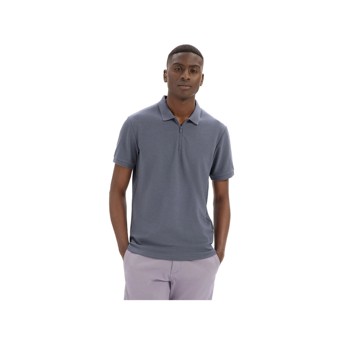 Slim Cotton Blend Polo Shirt