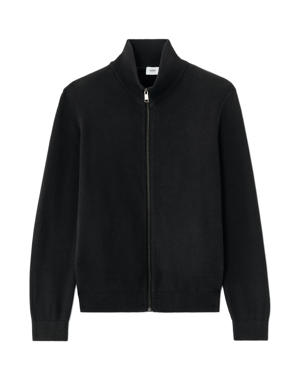 Zipped Mock-Neck Cardigan