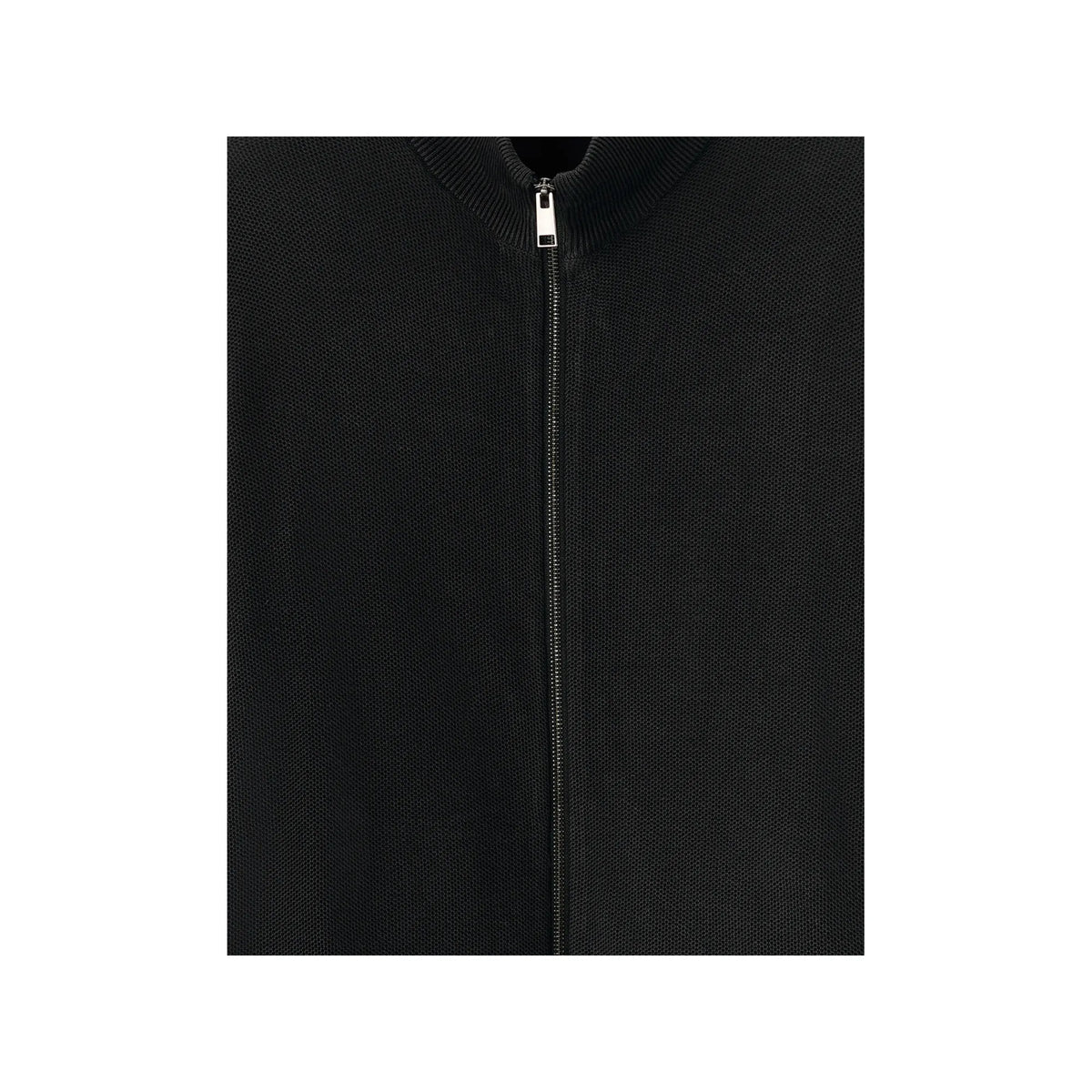 Zipped Mock-Neck Cardigan